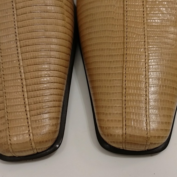 Italian Mules Slip on Heels Snakeskin lk Leather 8 - Picture 7 of 8